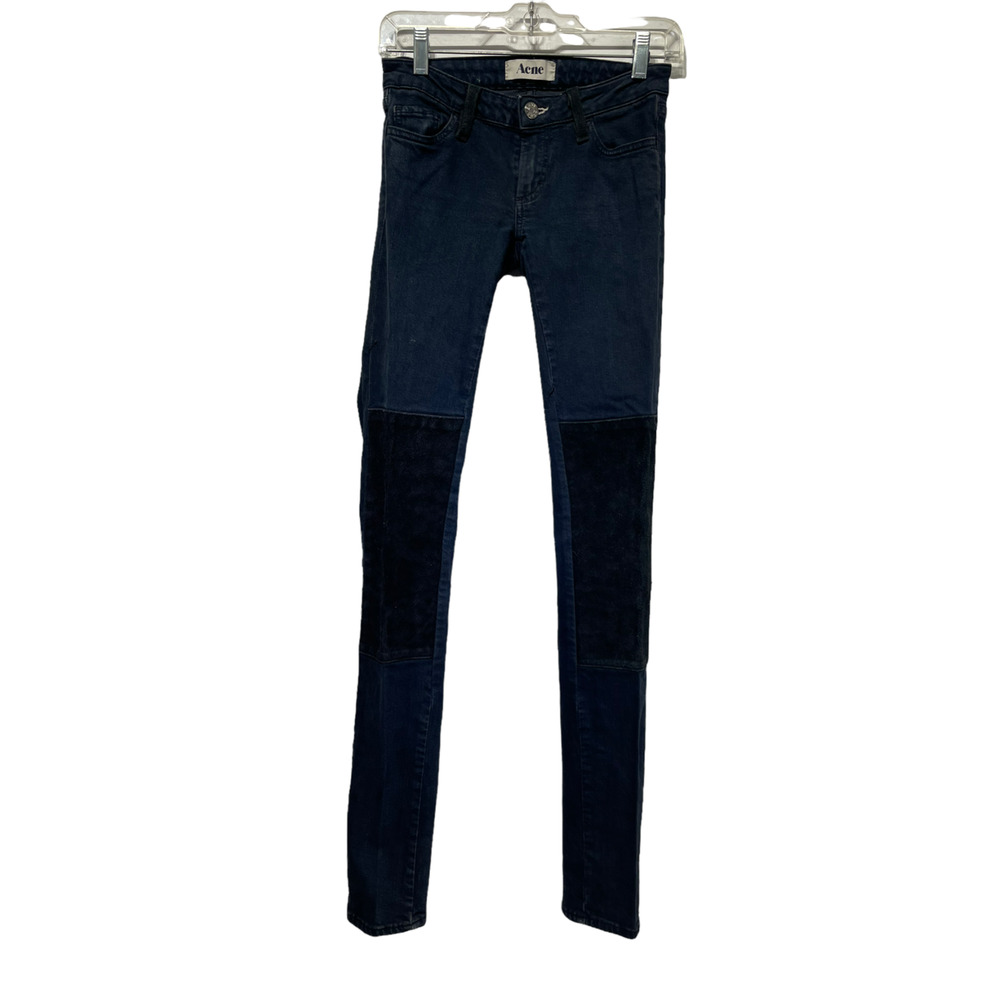 acne kex biker desert night suede knee patch skinny jeans Size 25/34